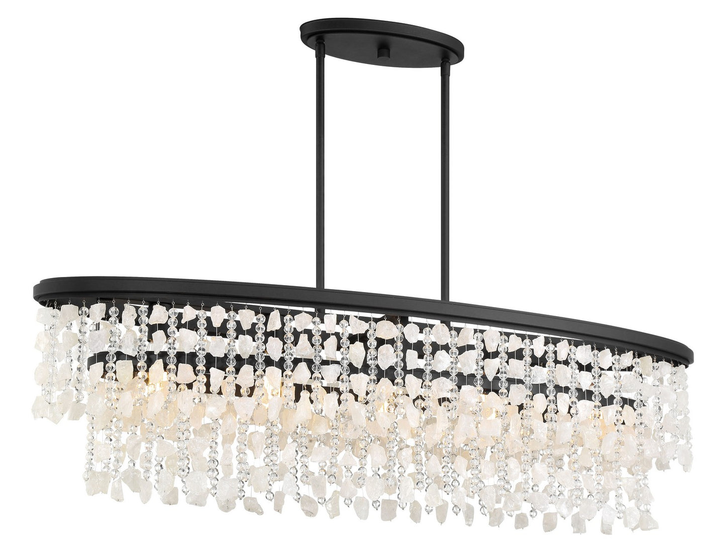 Shimmering Elegance Five Light Island Pendant in Sand Coal