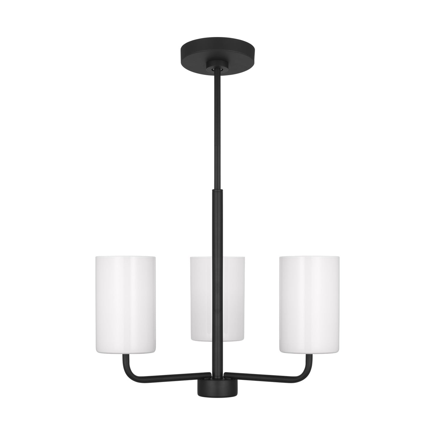 Rhett Three Light Chandelier in Midnight Black
