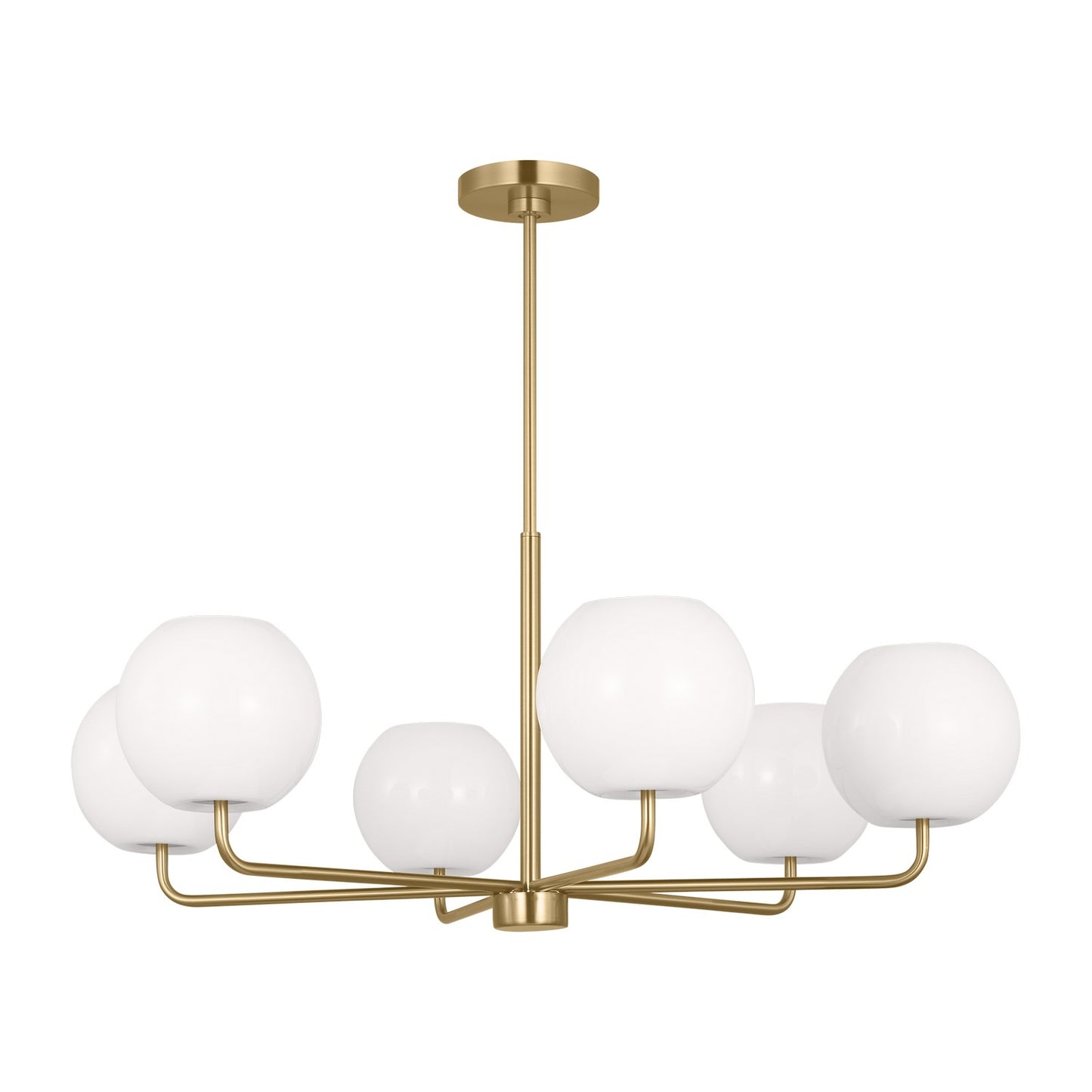 Rory Six Light Chandelier in Satin Brass