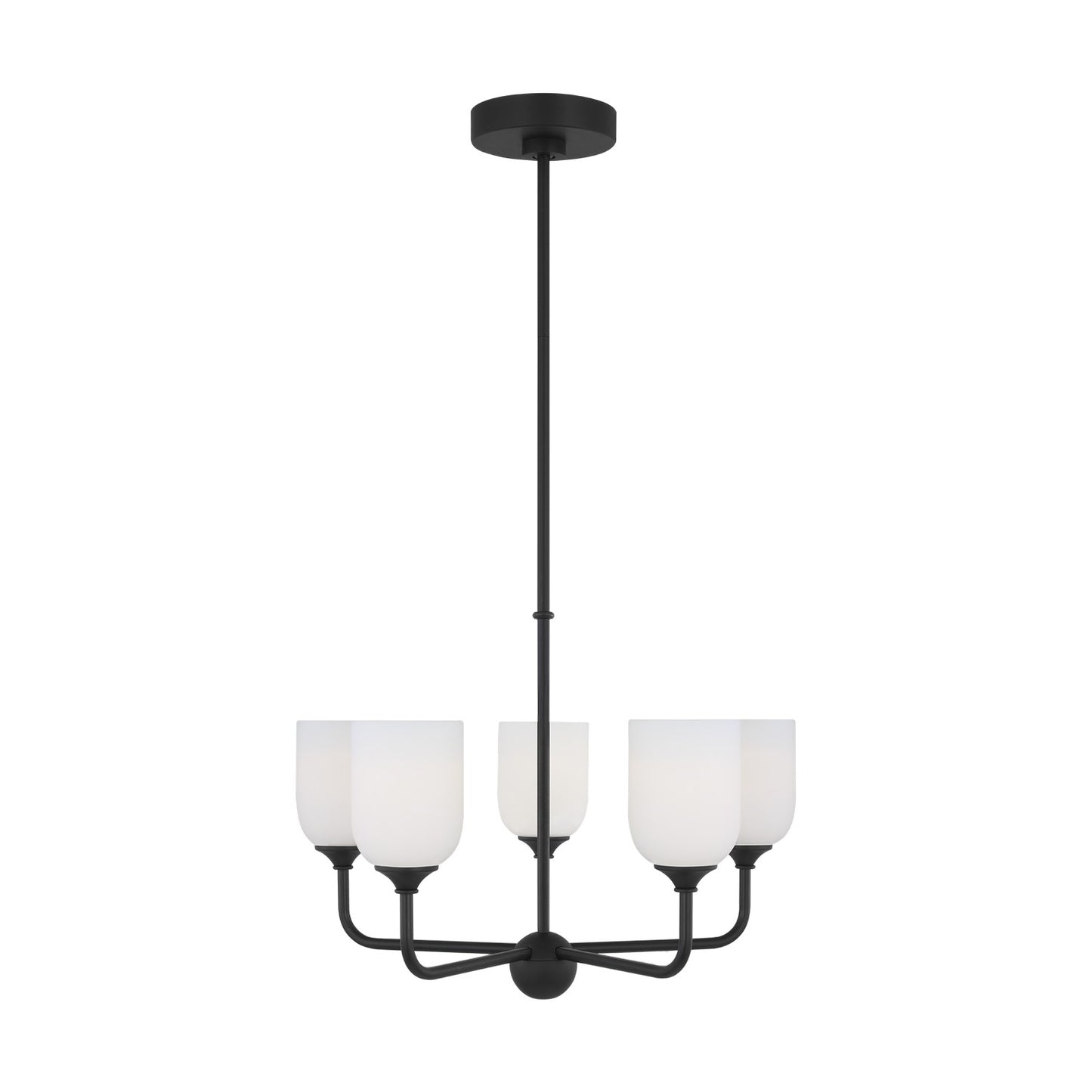 Emile Five Light Chandelier in Midnight Black