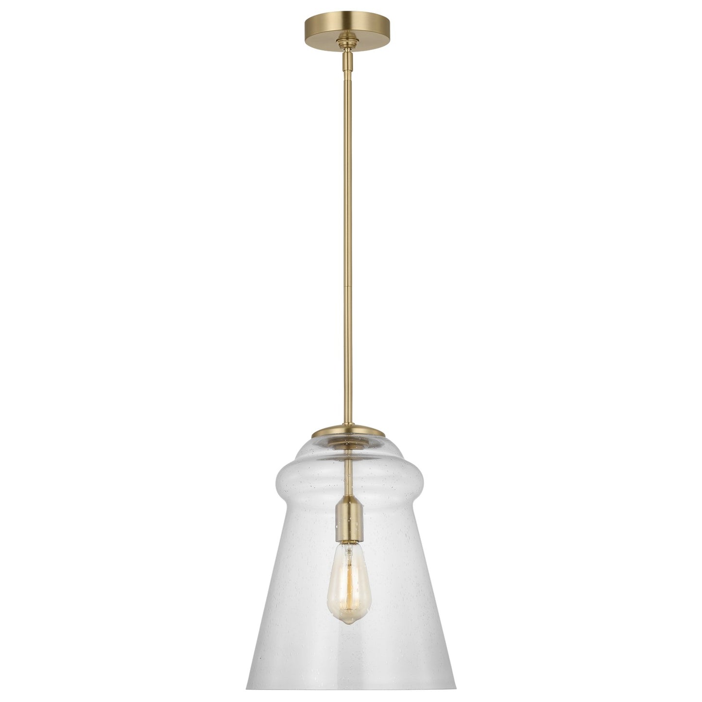 Loras One Light Pendant in Satin Brass