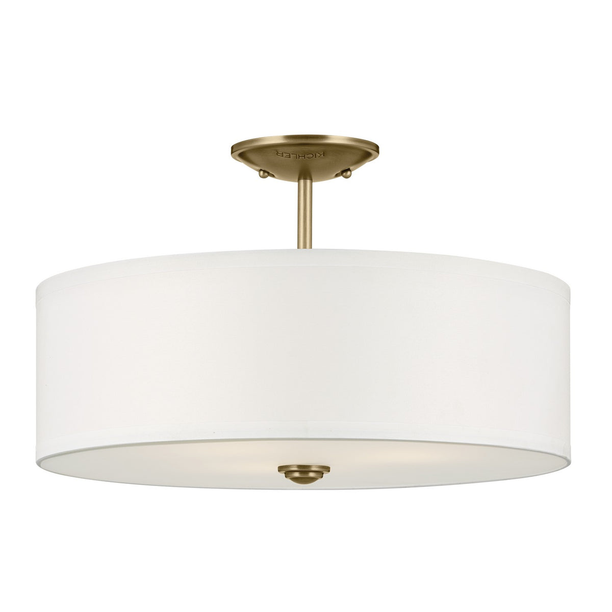 Shailene Three Light Semi Flush Mount in Natural Brass