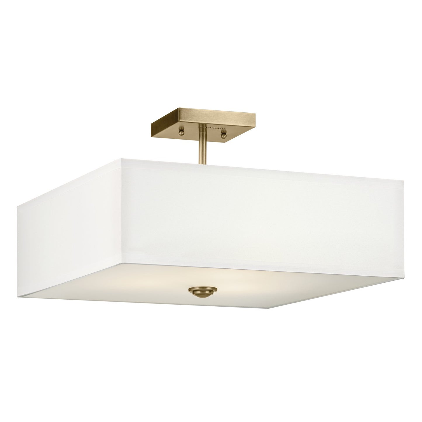 Shailene Three Light Semi Flush Mount in Natural Brass
