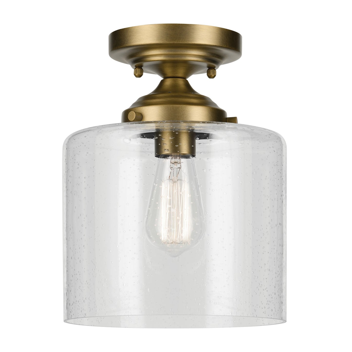 Winslow One Light Semi Flush Mount in Natural Brass