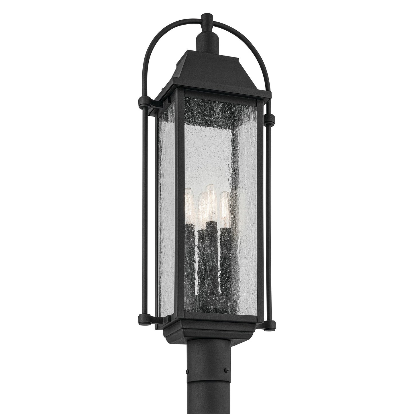 Harbor Row Four Light Outdoor Post Mount in Textured Black