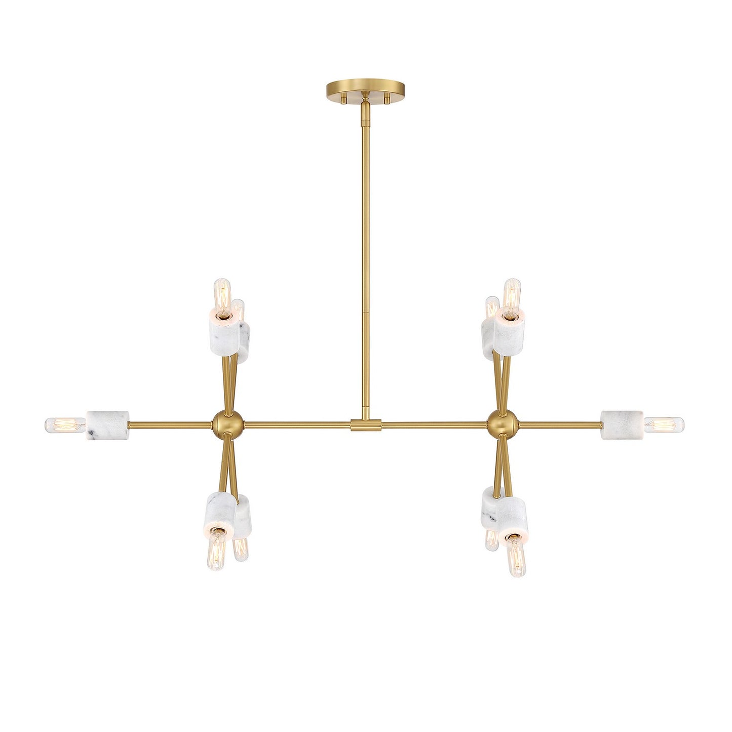 Star Dust Ten Light Island Pendant in Brushed Gold