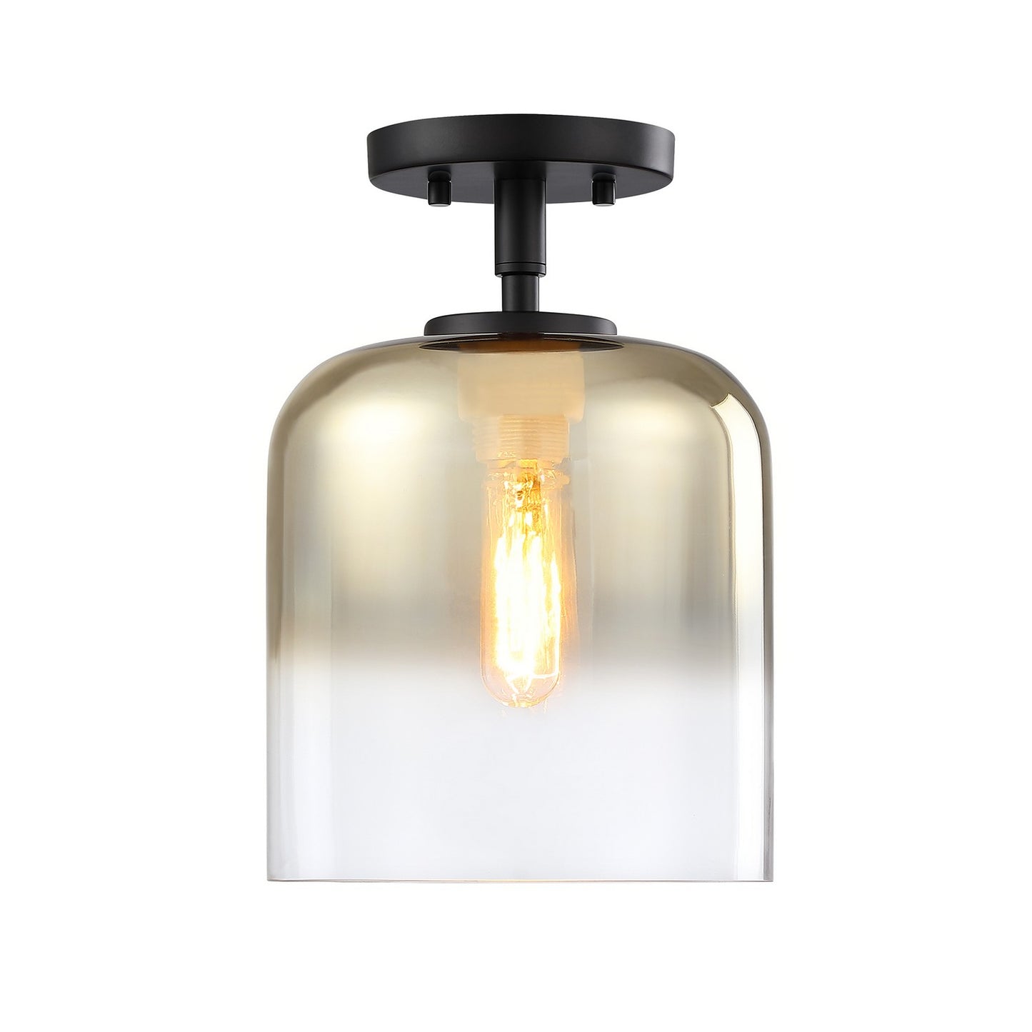 Gatsby One Light Semi Flush Mount in Matte Black