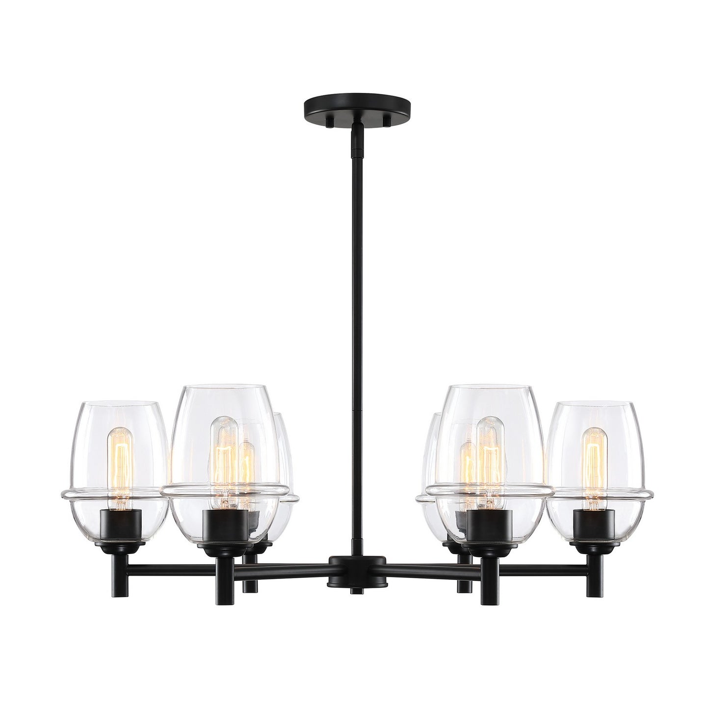 Summer Jazz Six Light Chandelier in Matte Black