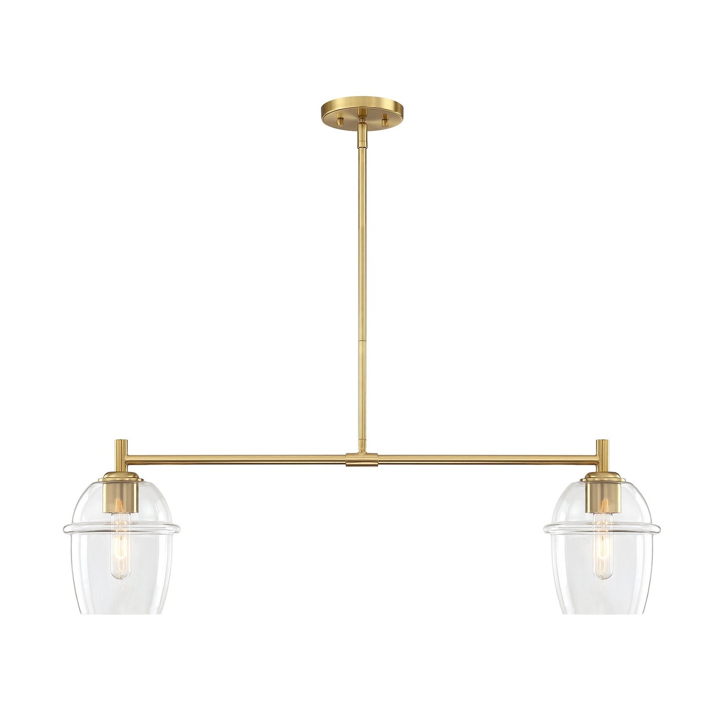 Summer Jazz Two Light Island Pendant in Brushed Gold