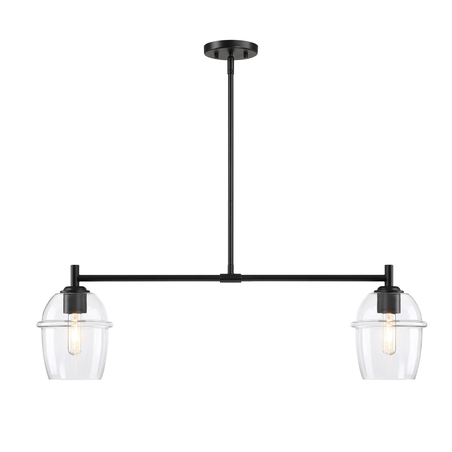 Summer Jazz Two Light Island Pendant in Matte Black