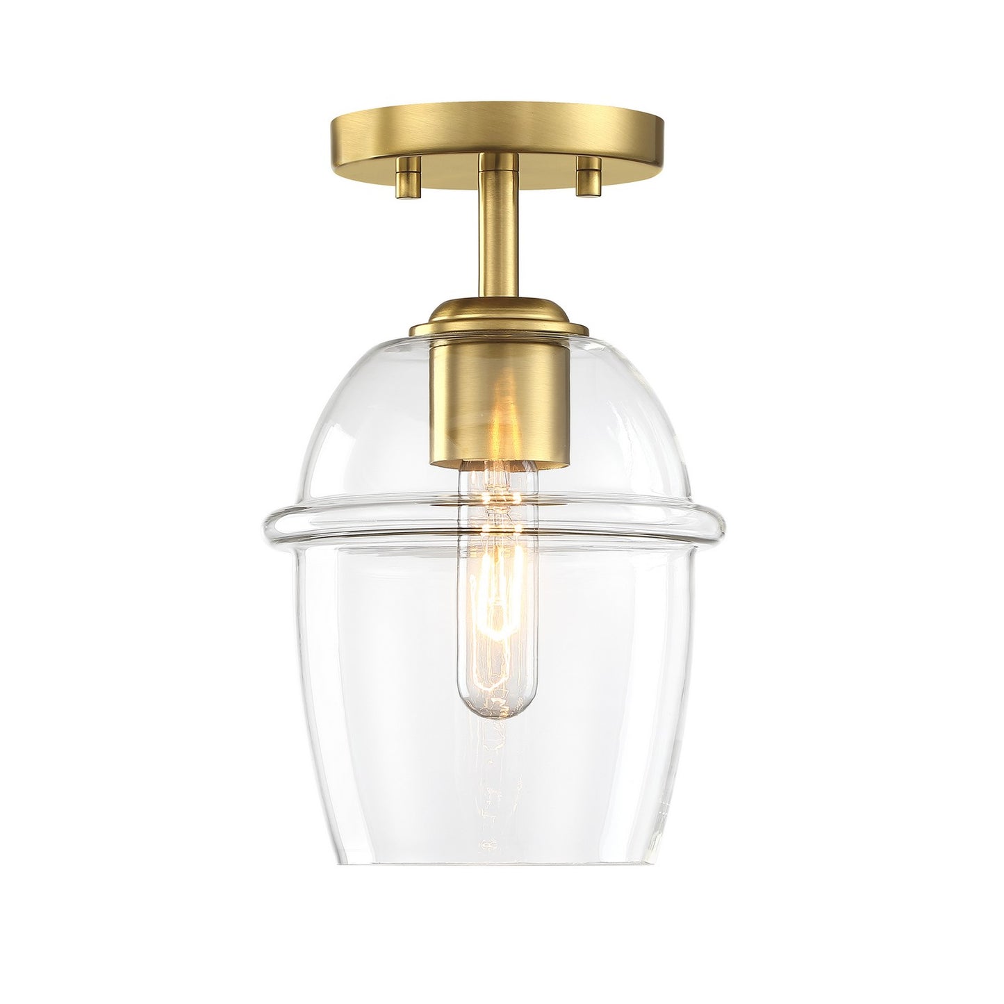 Summer Jazz One Light Semi Flush Mount in Brushed Gold