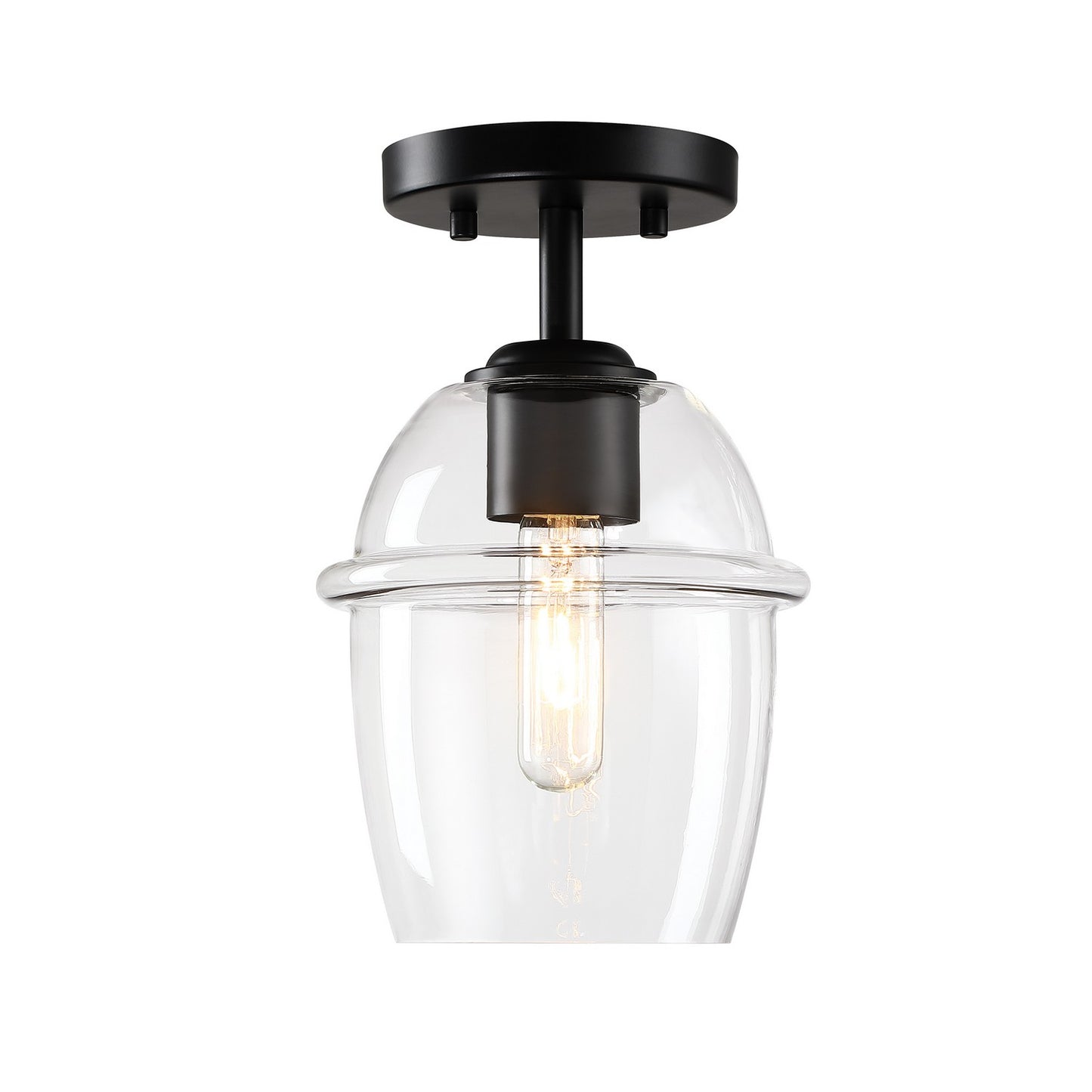 Summer Jazz One Light Semi Flush Mount in Matte Black