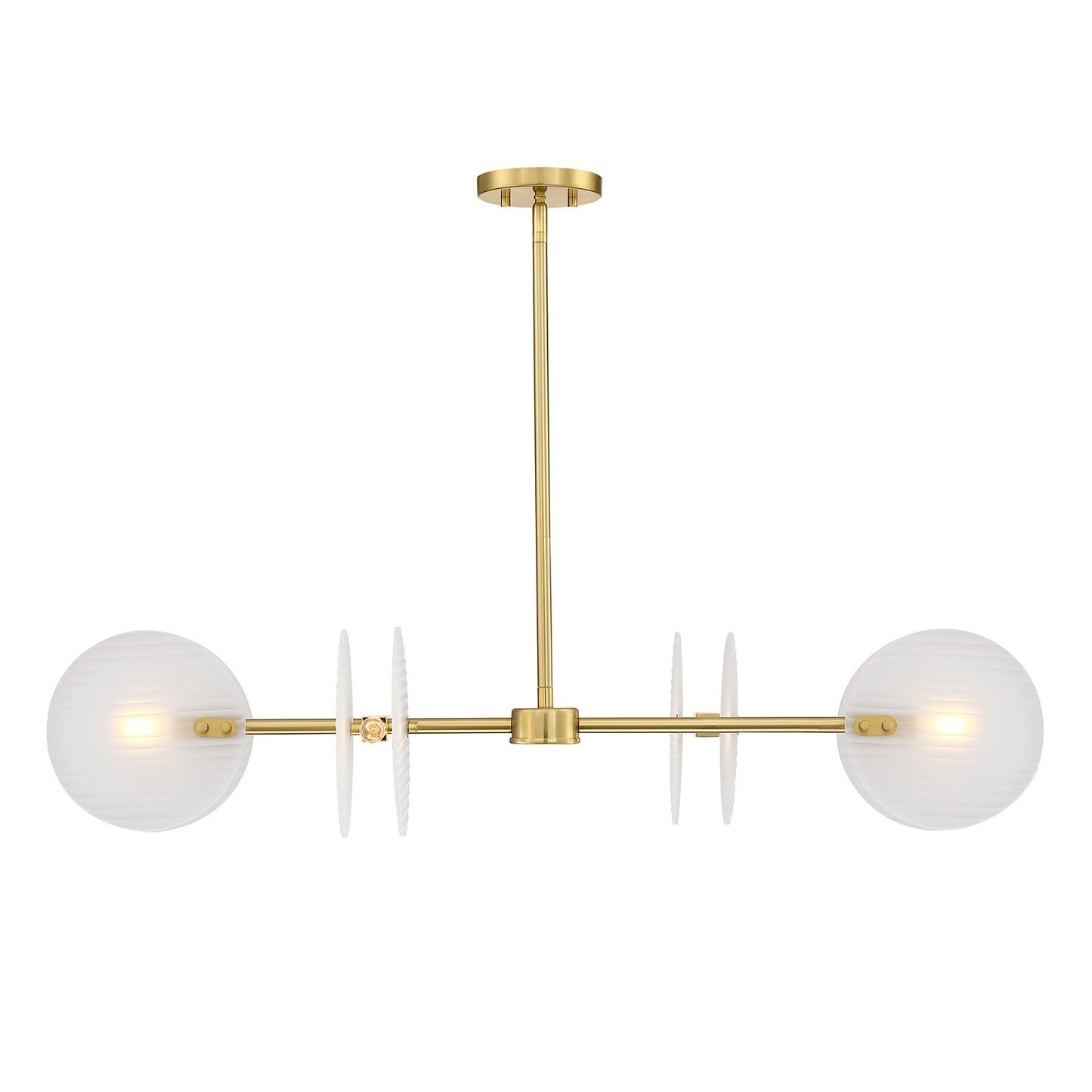 Sky Fall Four Light Island Pendant in Brushed Gold