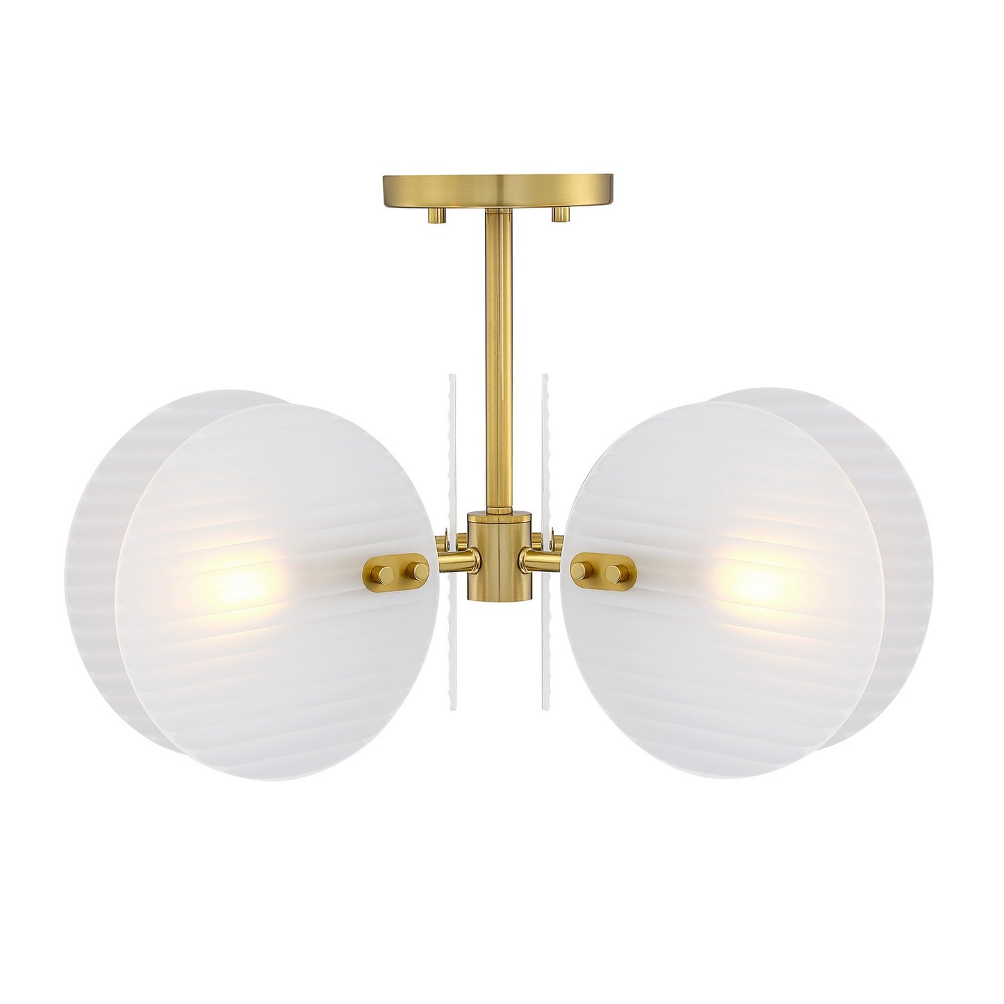 Sky Fall Three Light Semi Flush Mount in Brushed Gold
