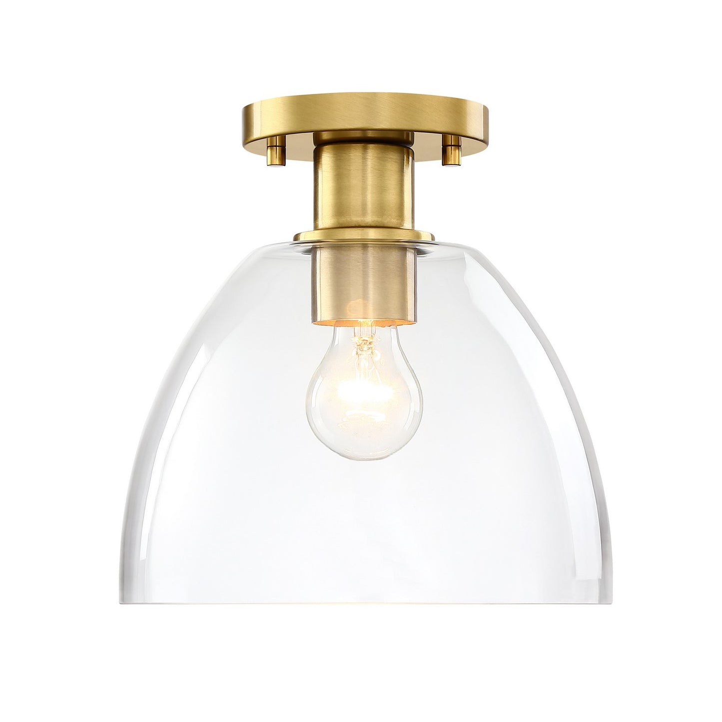 Indigo One Light Semi Flush Mount in Brushed Gold