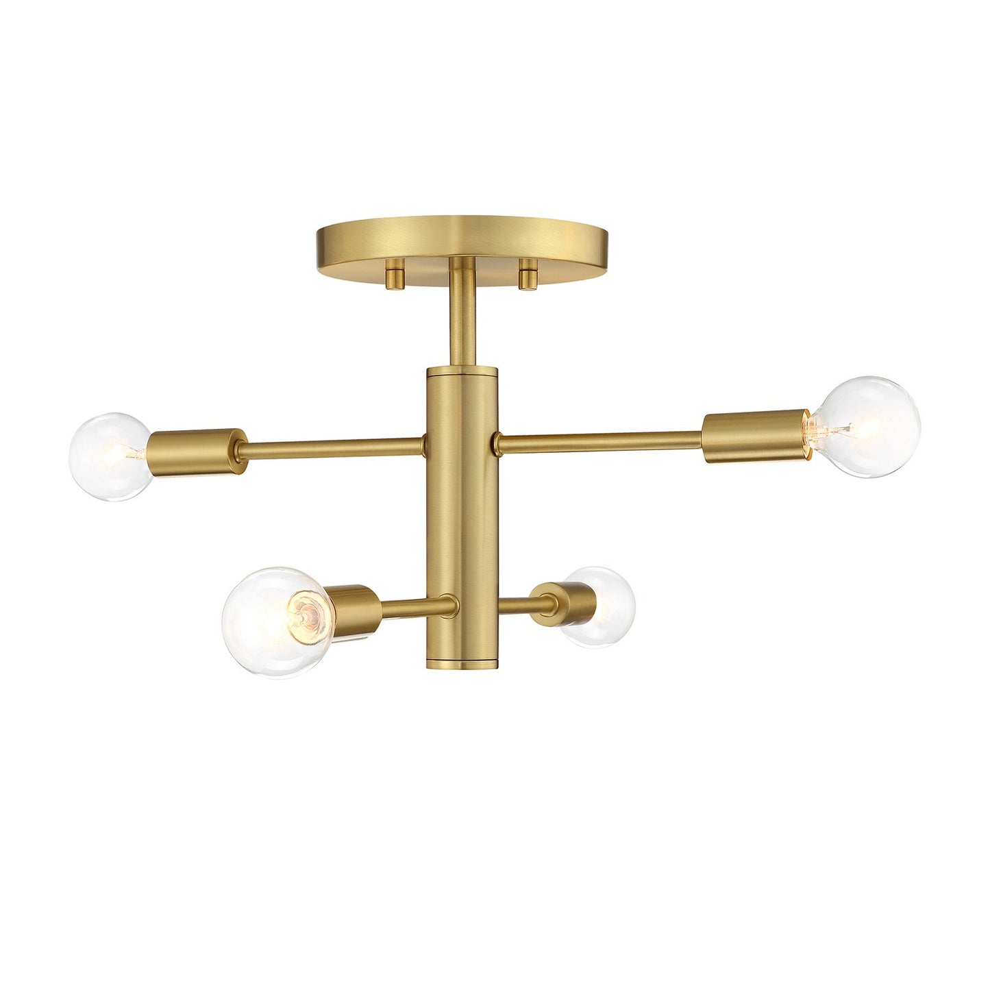 Arlo Four Light Semi Flush Mount in Brushed Gold