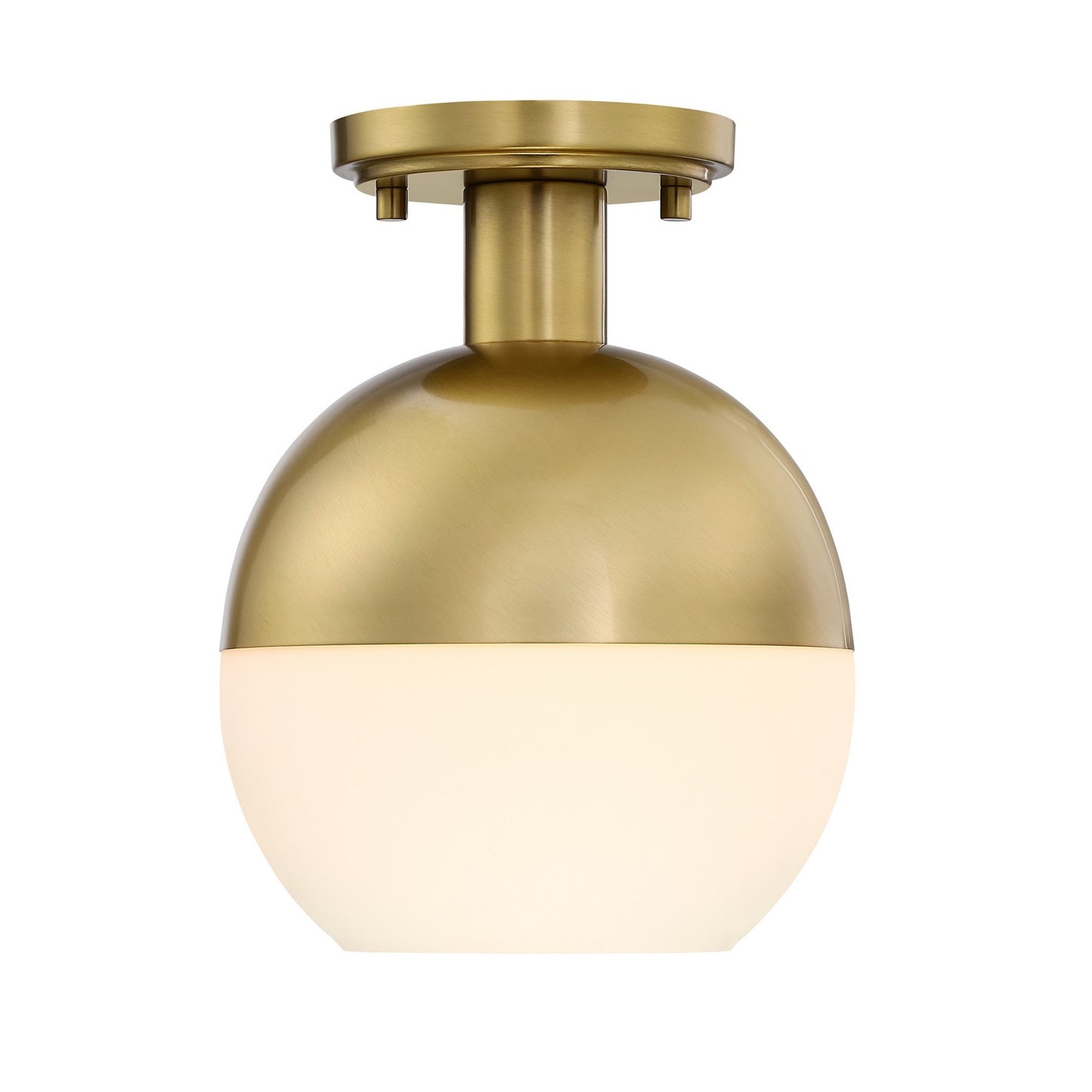 Linden One Light Semi Flush Mount in Brushed Gold