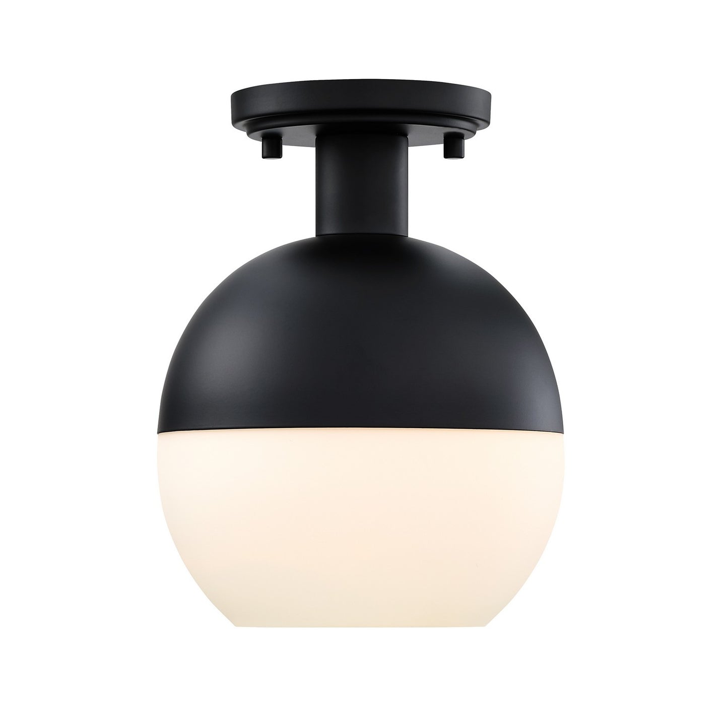 Linden One Light Semi Flush Mount in Matte Black
