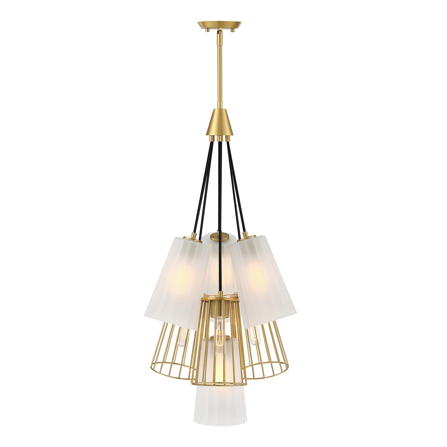 Liana Seven Light Chandelier in Brushed Gold