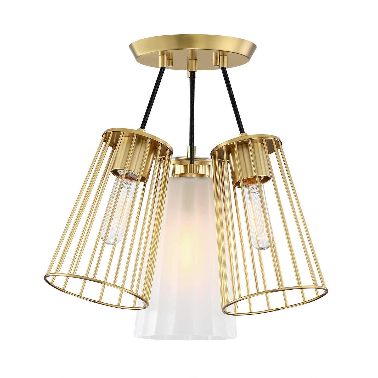 Liana Four Light Semi Flush Mount in Brushed Gold