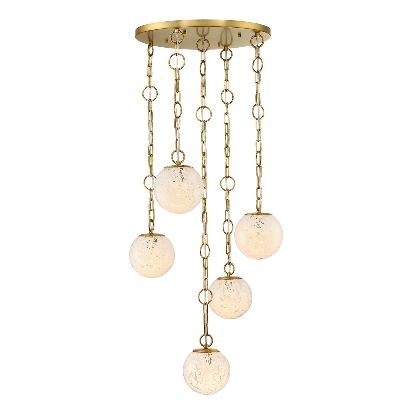 Wine Flower Five Light Chandelier in Brushed Gold