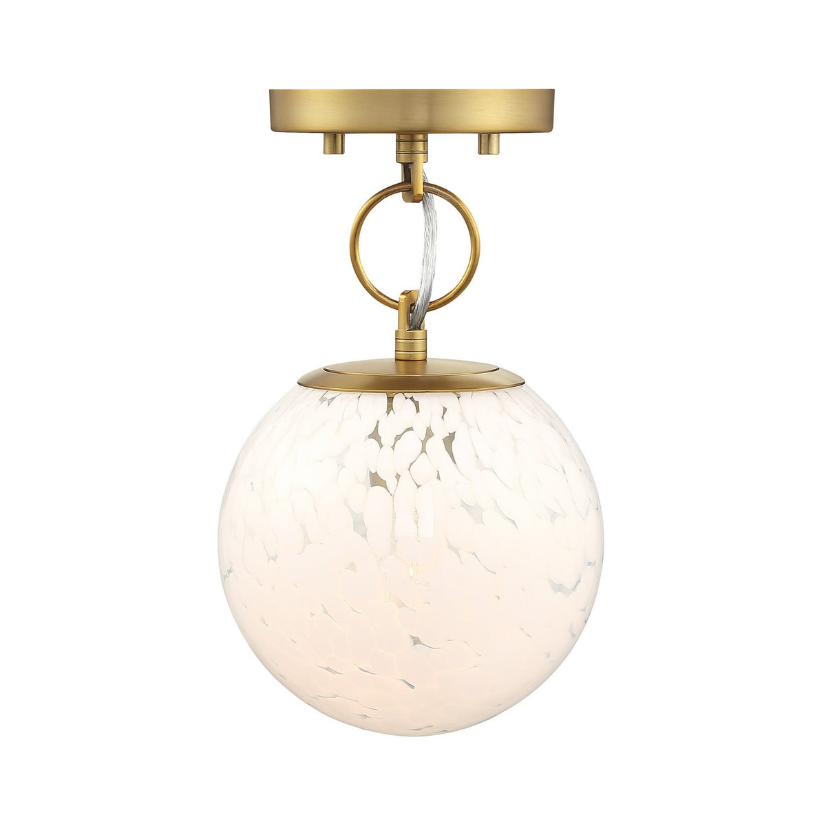 Wine Flower One Light Semi Flush Mount in Brushed Gold