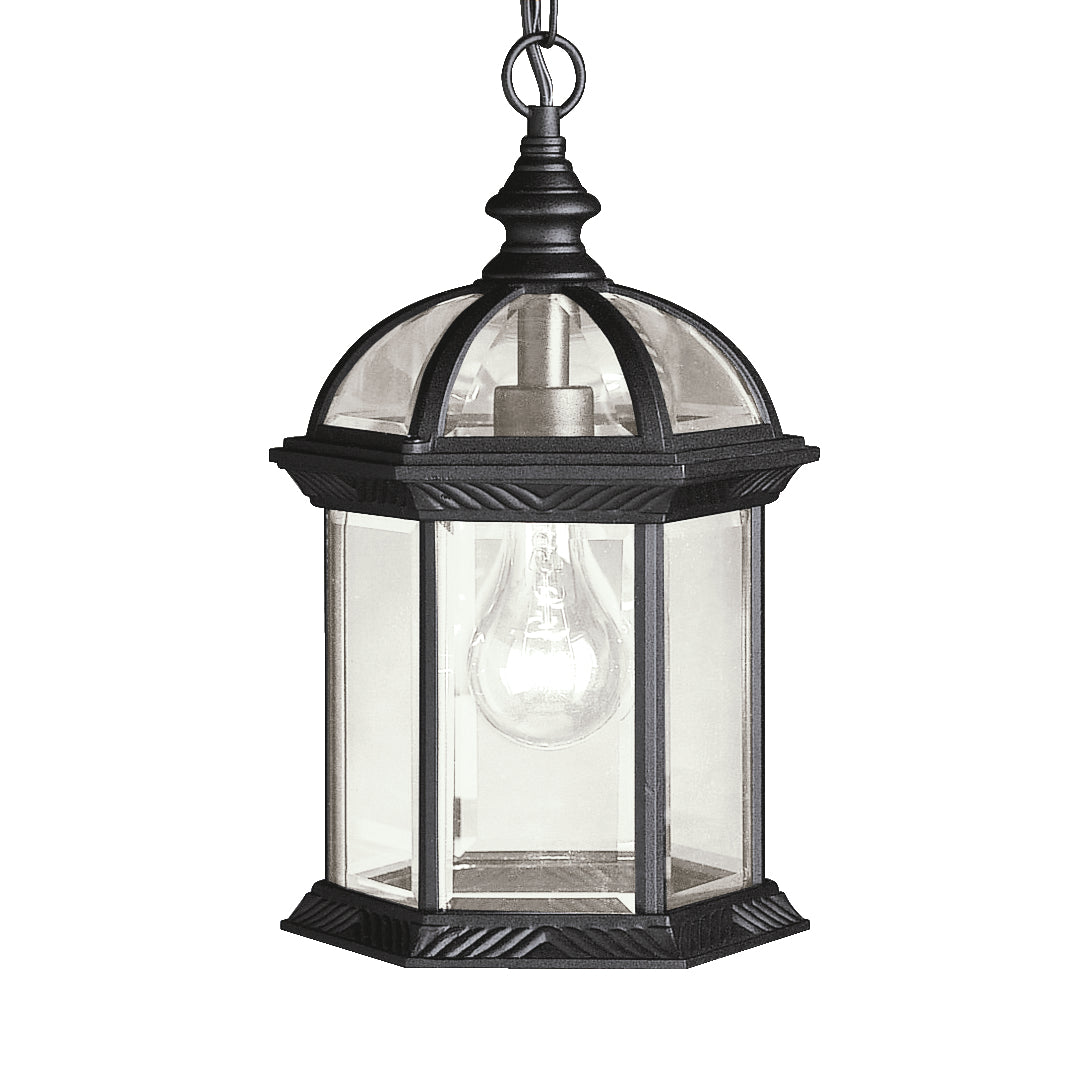 Barrie One Light Outdoor Pendant in Black