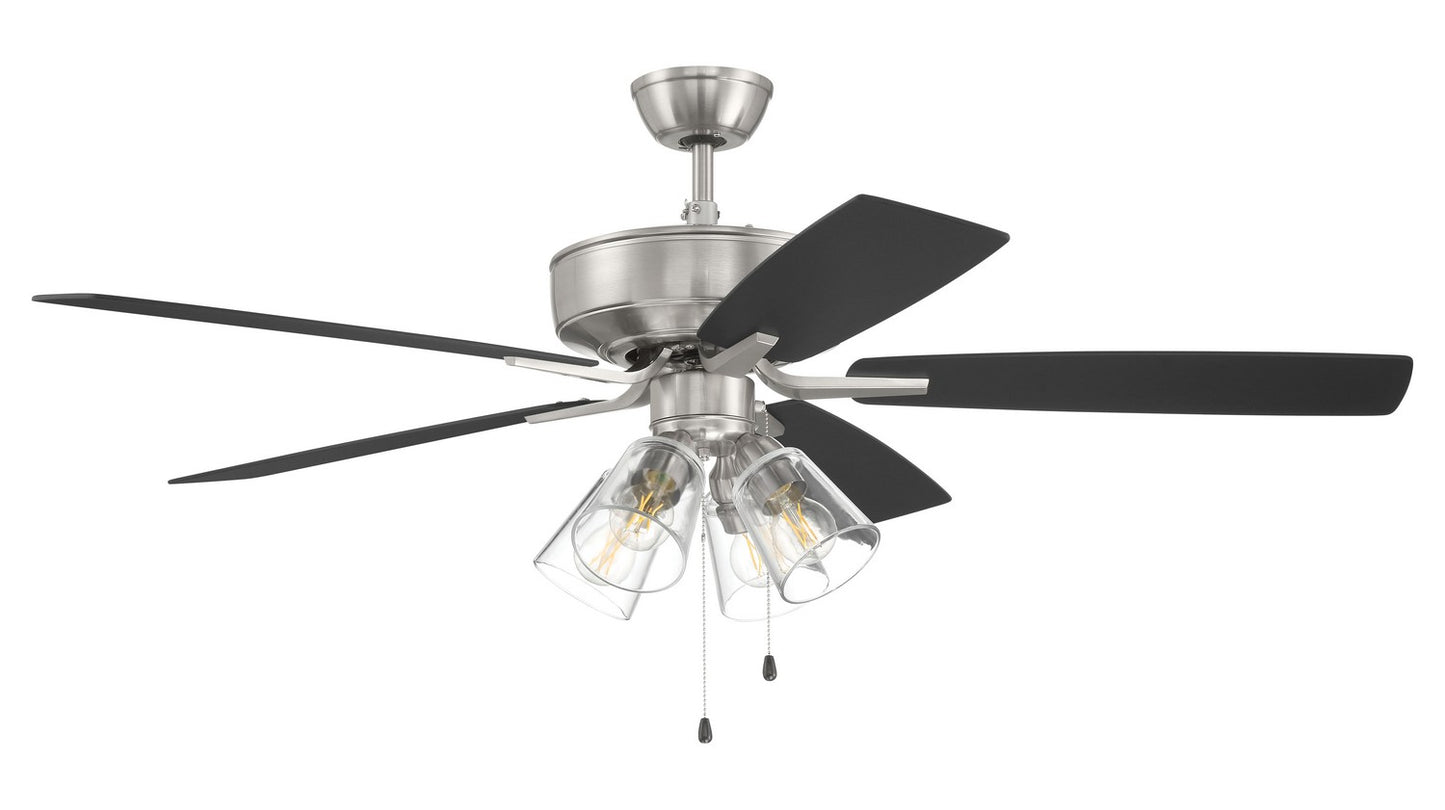 Craftmade - P104BNK5-52FBGW - 52" Ceiling Fan - Pro Plus 104 - Brushed Polished Nickel