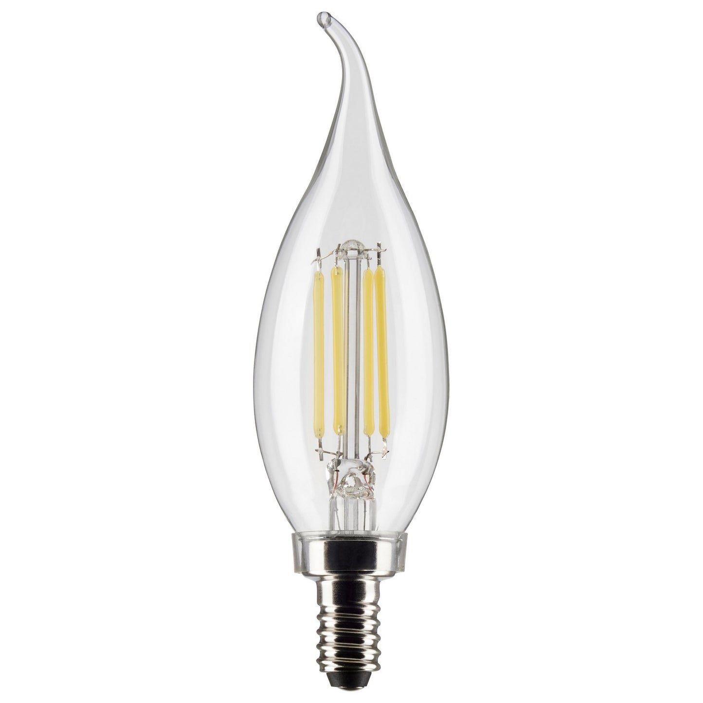 Satco 5.5W CA10 LED – E12 base, 500 lumens, 5000K Daylight (S21883)