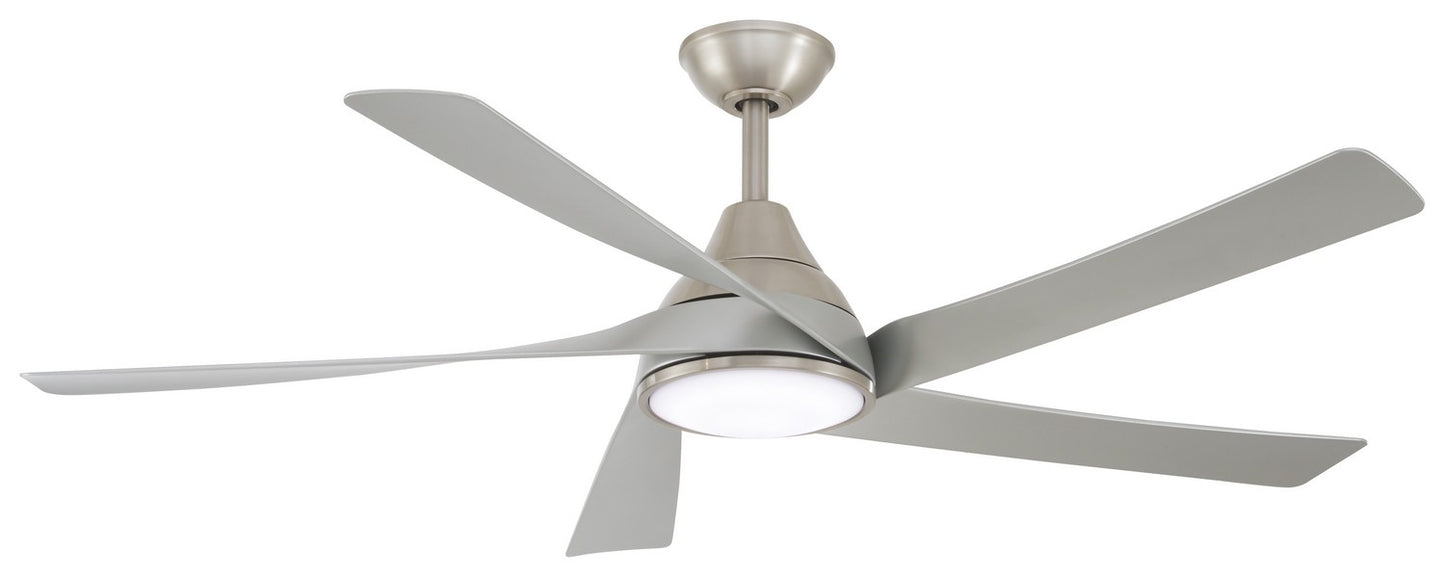 Transonic 56"Ceiling Fan in Brushed Nickel With Silver Blades