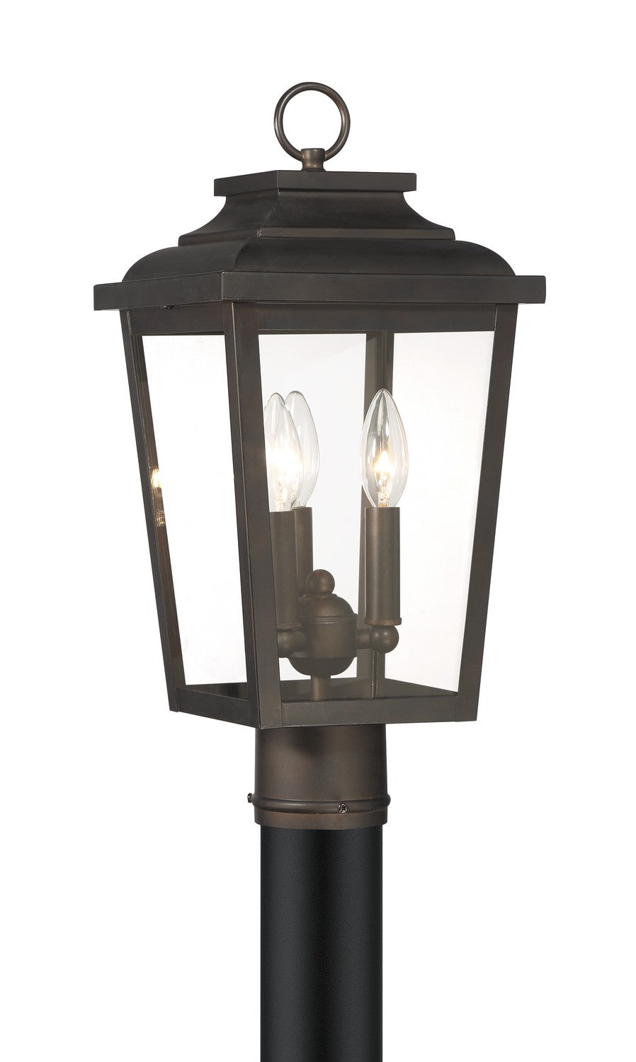 Irvington Manor Three Light Post Mount in Chelesa Bronze