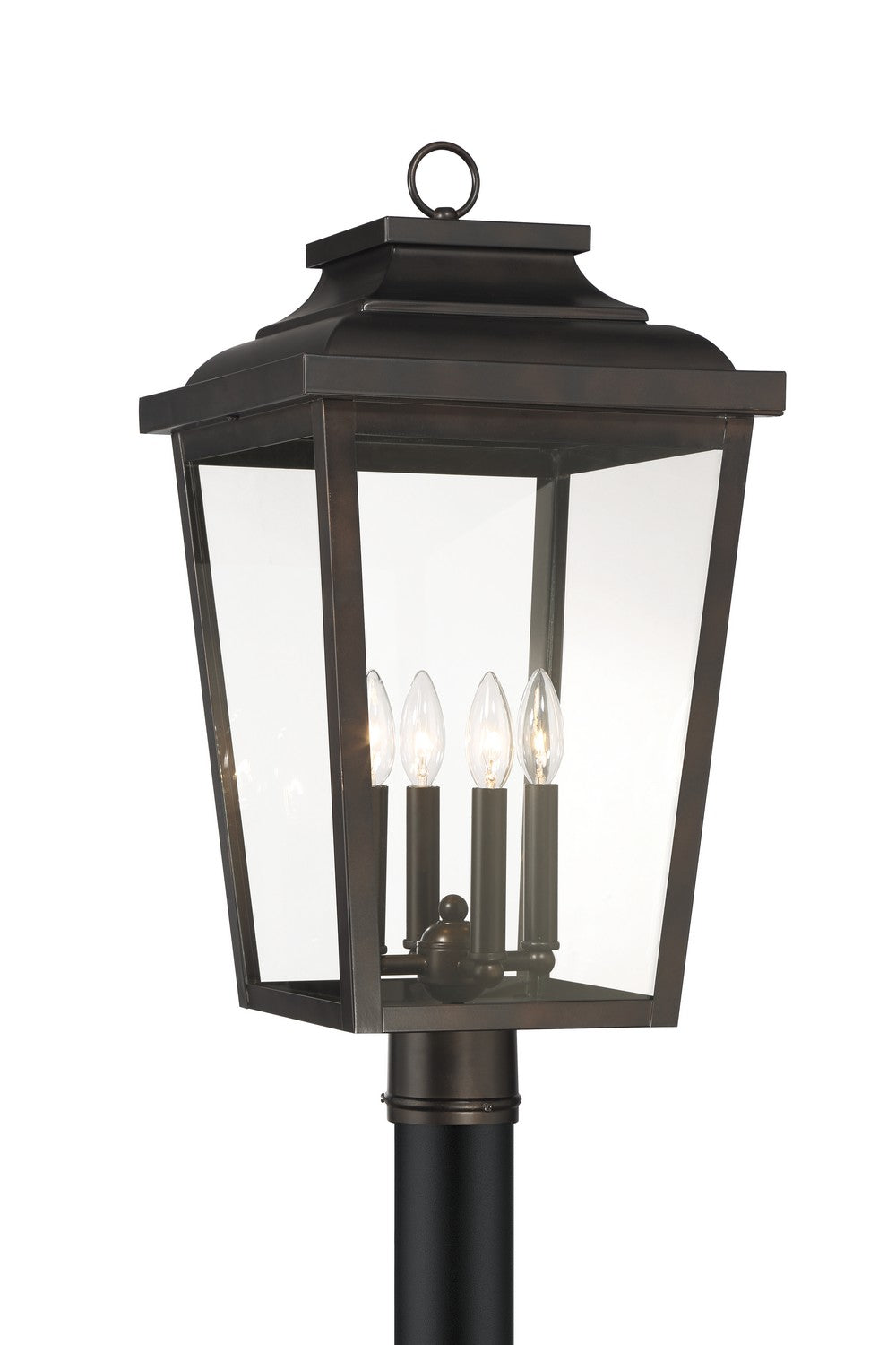 Irvington Manor Four Light Post Mount in Chelesa Bronze