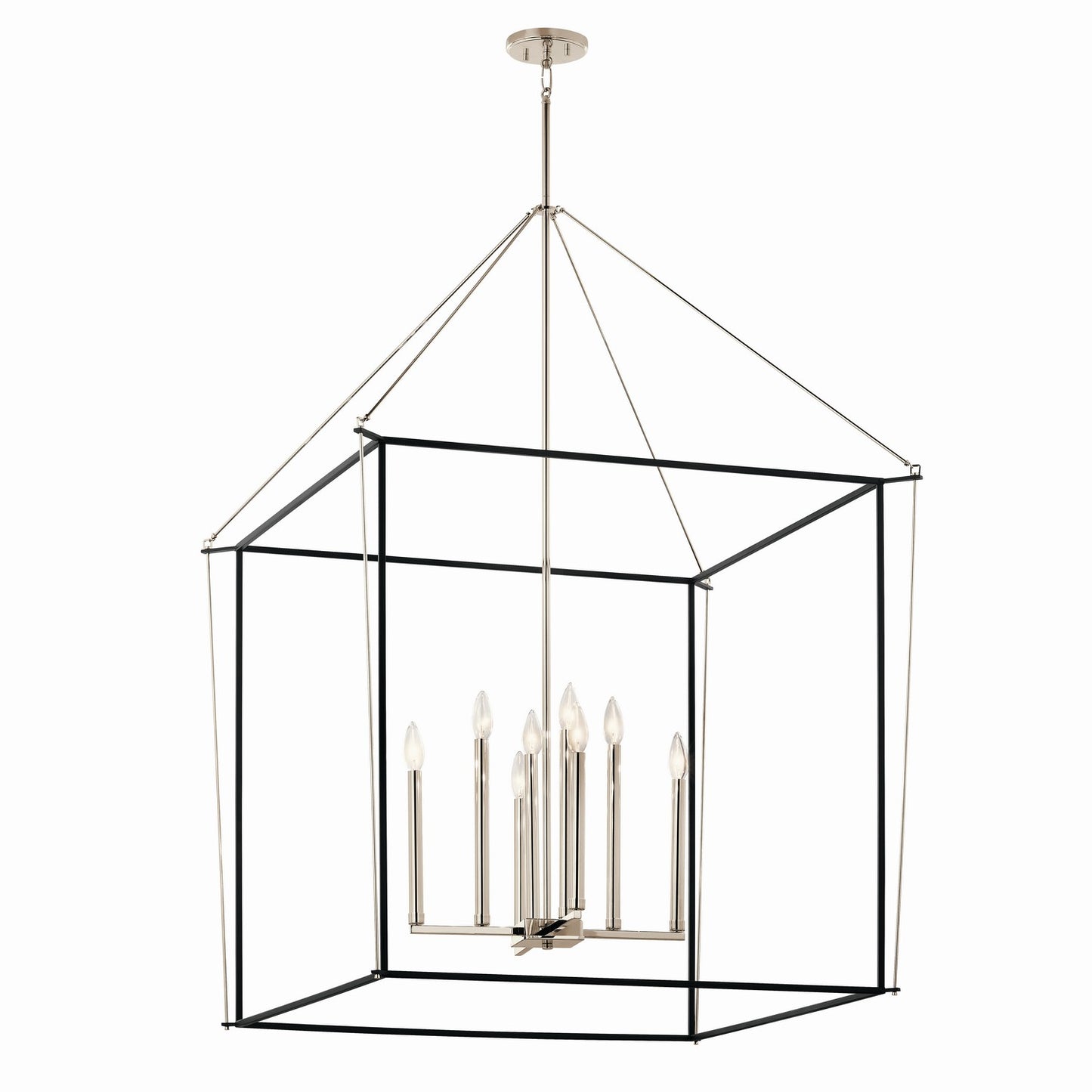 Eisley Eight Light Foyer Pendant in Polished Nickel
