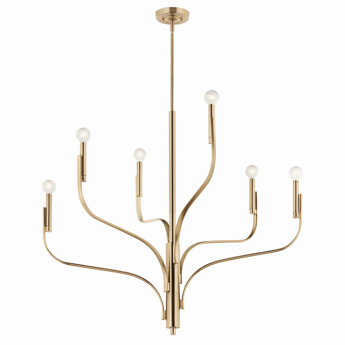 Livadia Six Light Chandelier in Champagne Bronze
