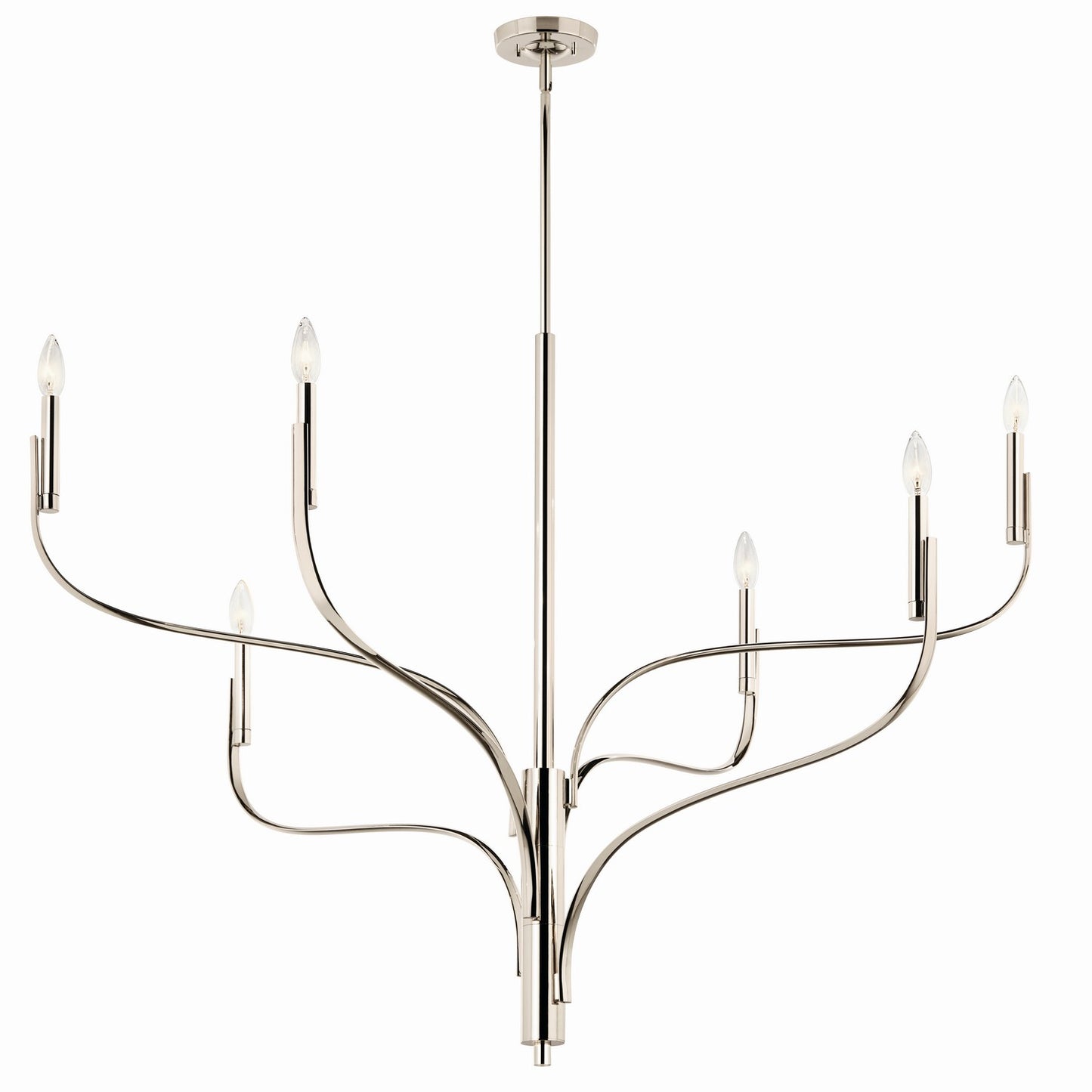 Livadia Six Light Chandelier in Polished Nickel