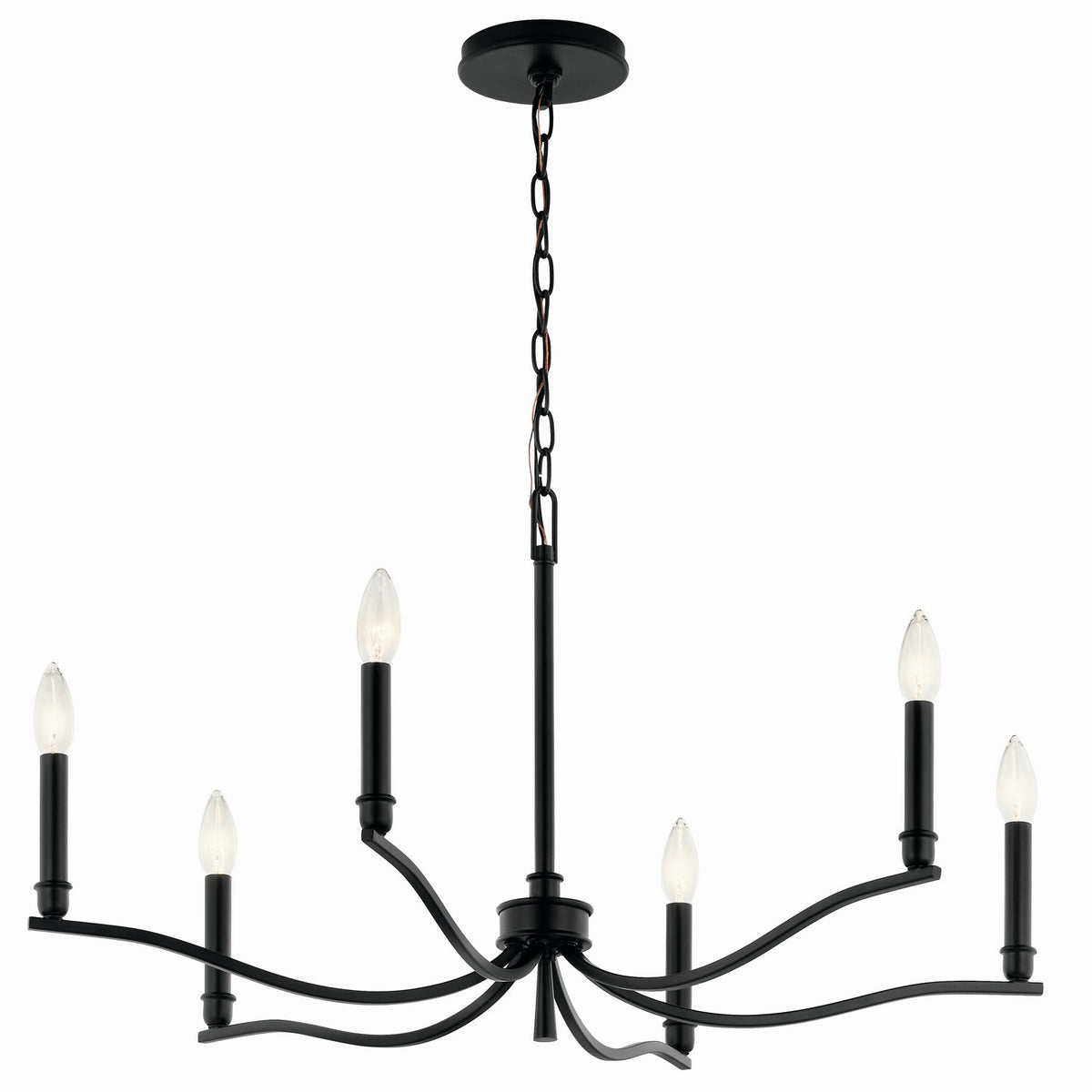 Malene Six Light Chandelier in Black
