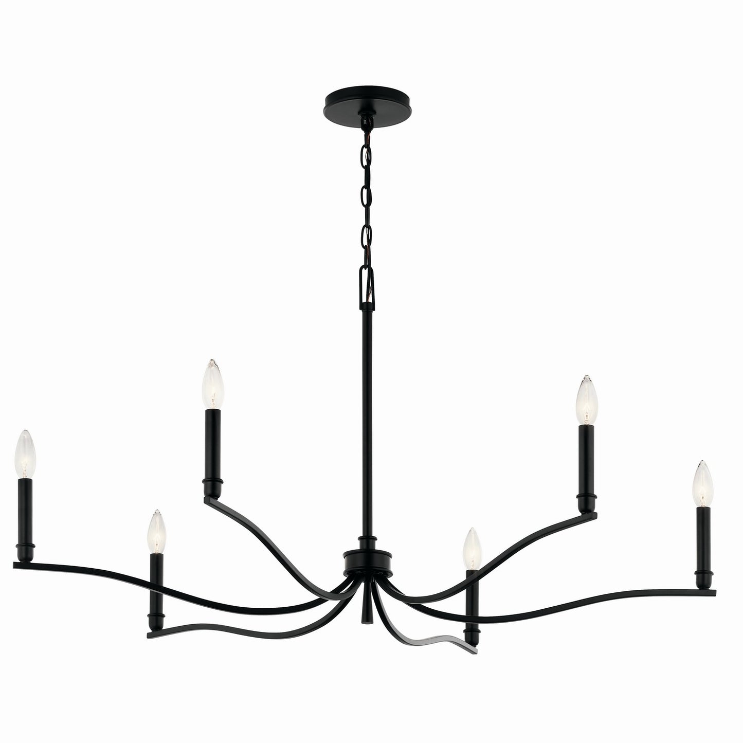 Malene Six Light Chandelier in Black