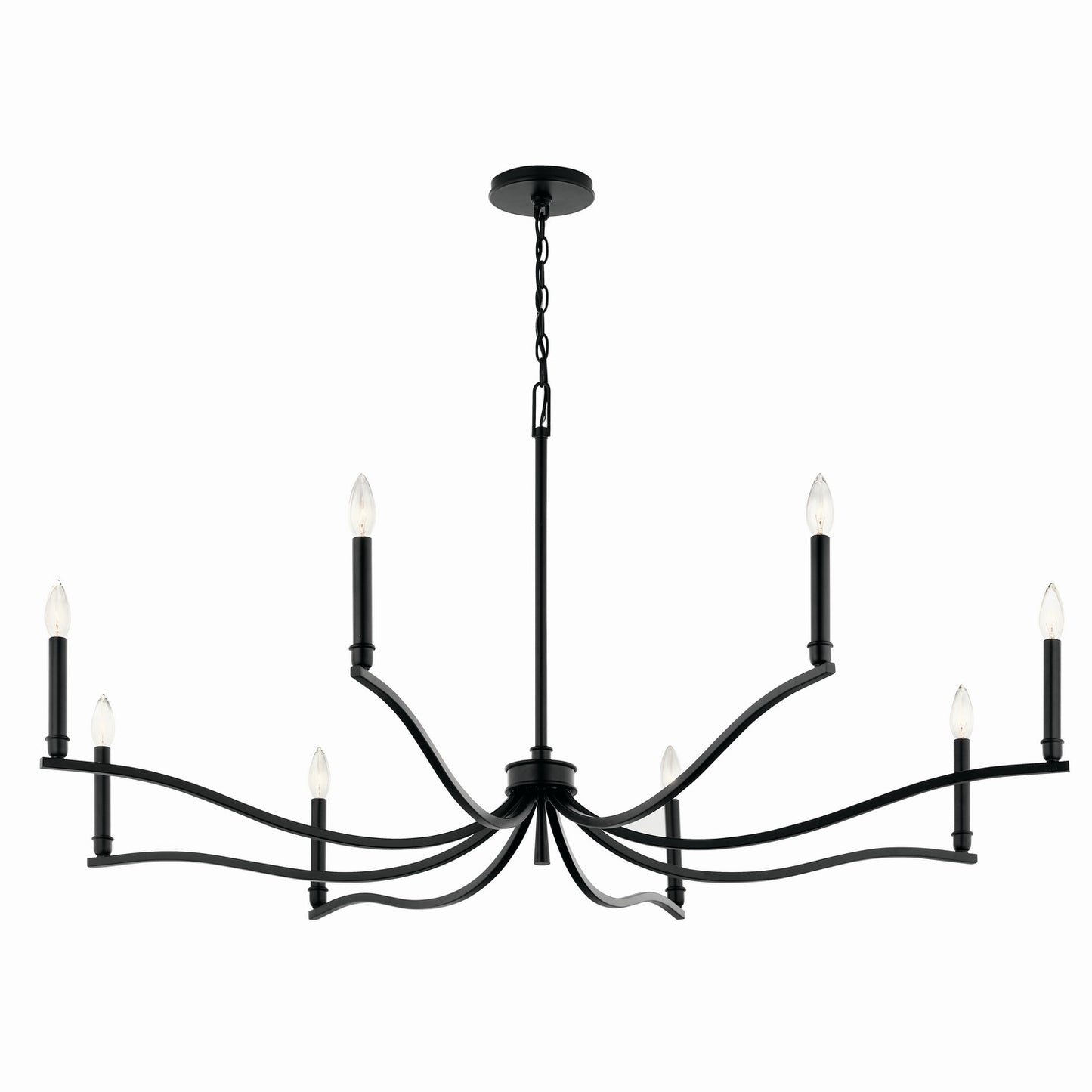 Malene Eight Light Chandelier in Black
