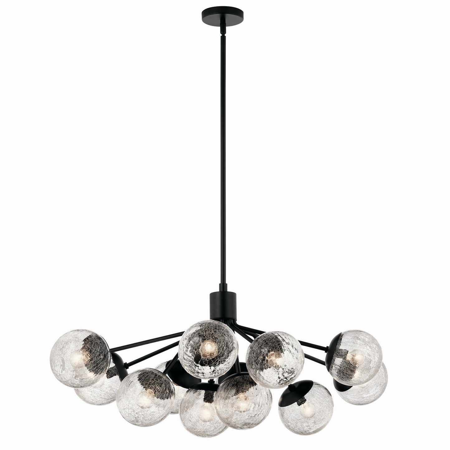 Silvarious 12 Light Linear Chandelier Convertible in Black