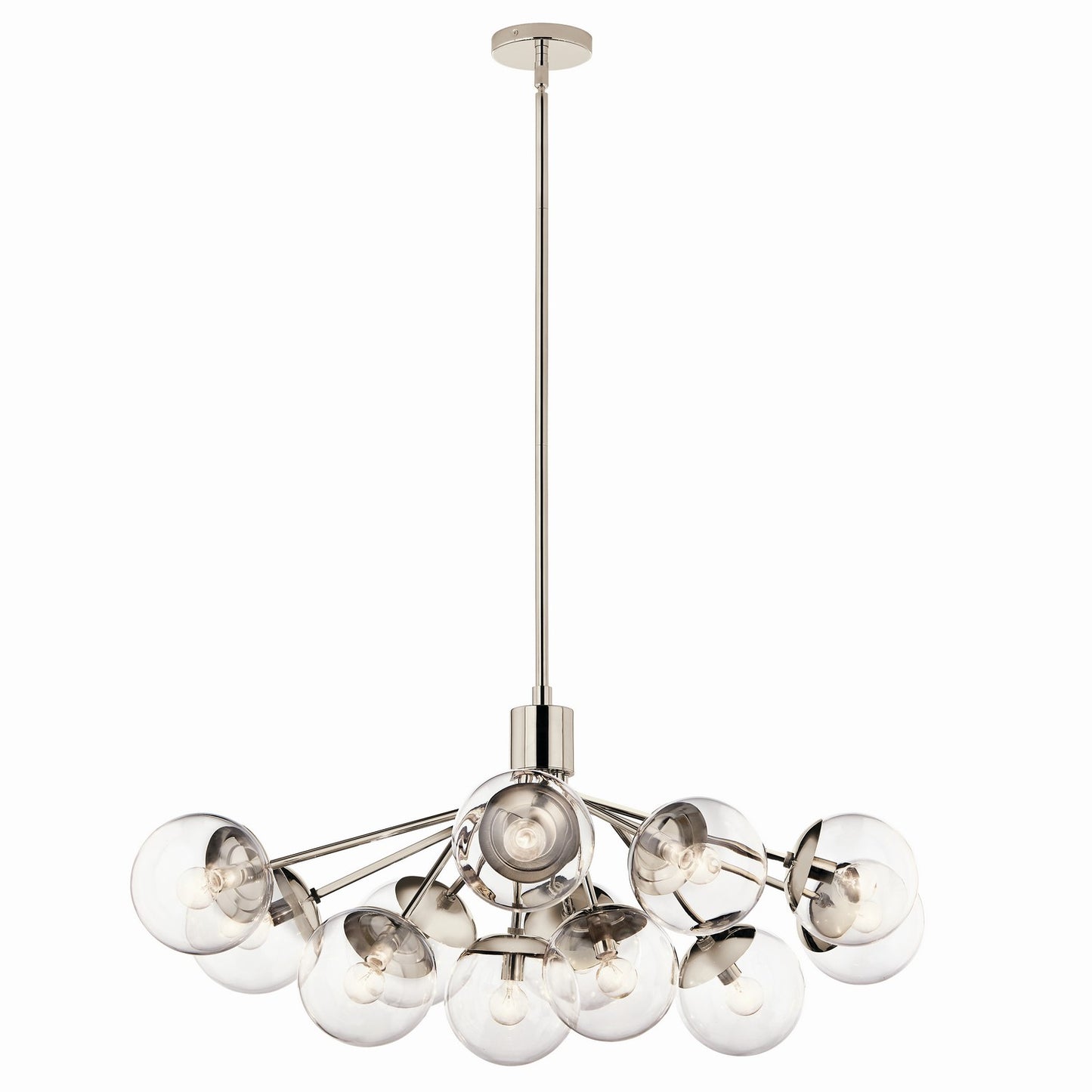 Silvarious 12 Light Linear Chandelier Convertible in Polished Nickel