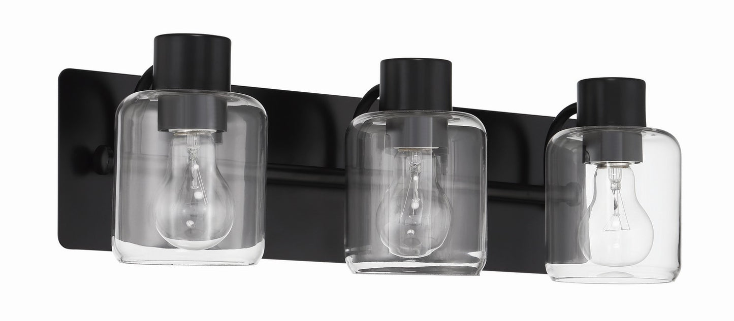 Rori Three Light Vanity in Flat Black