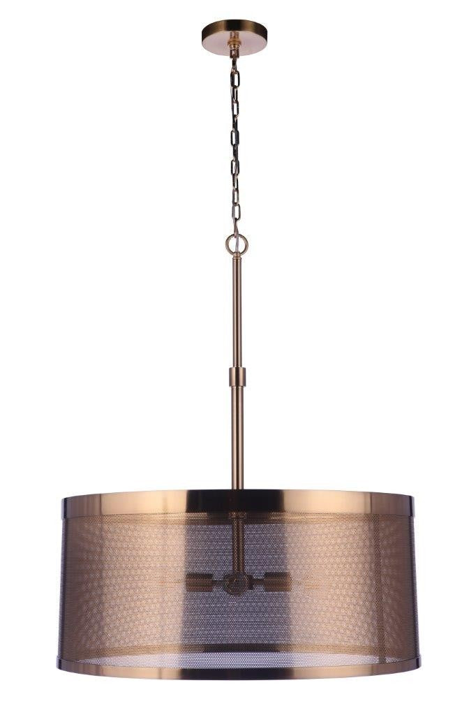 Mesh Four Light Pendant in Satin Brass