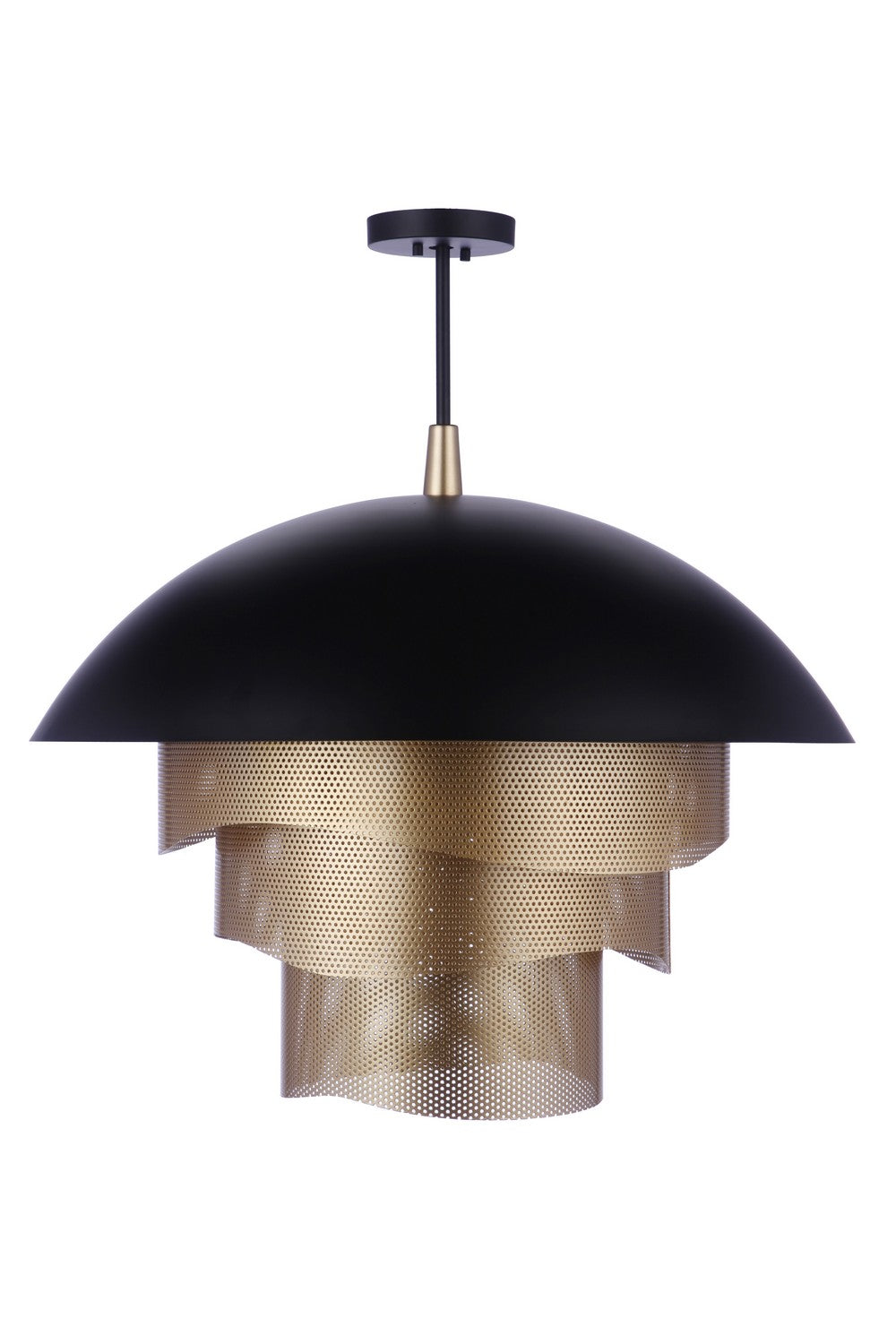 Sculptural Statement Pendants LED Pendant in Flat Black/Matte Gold