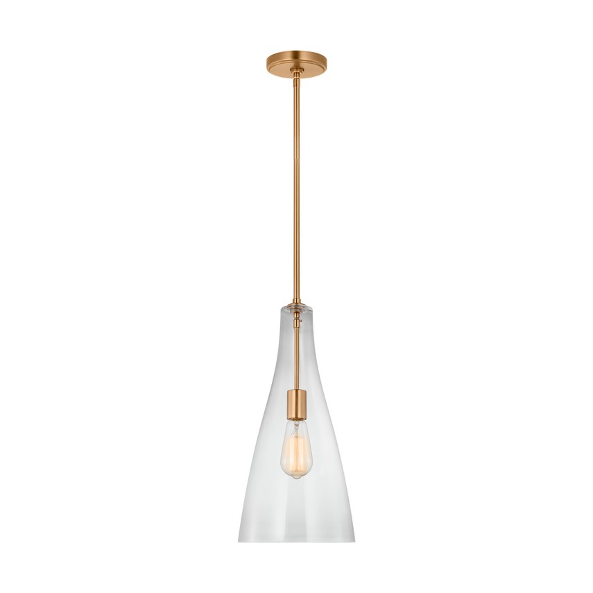 Arilda One Light Pendant in Satin Brass