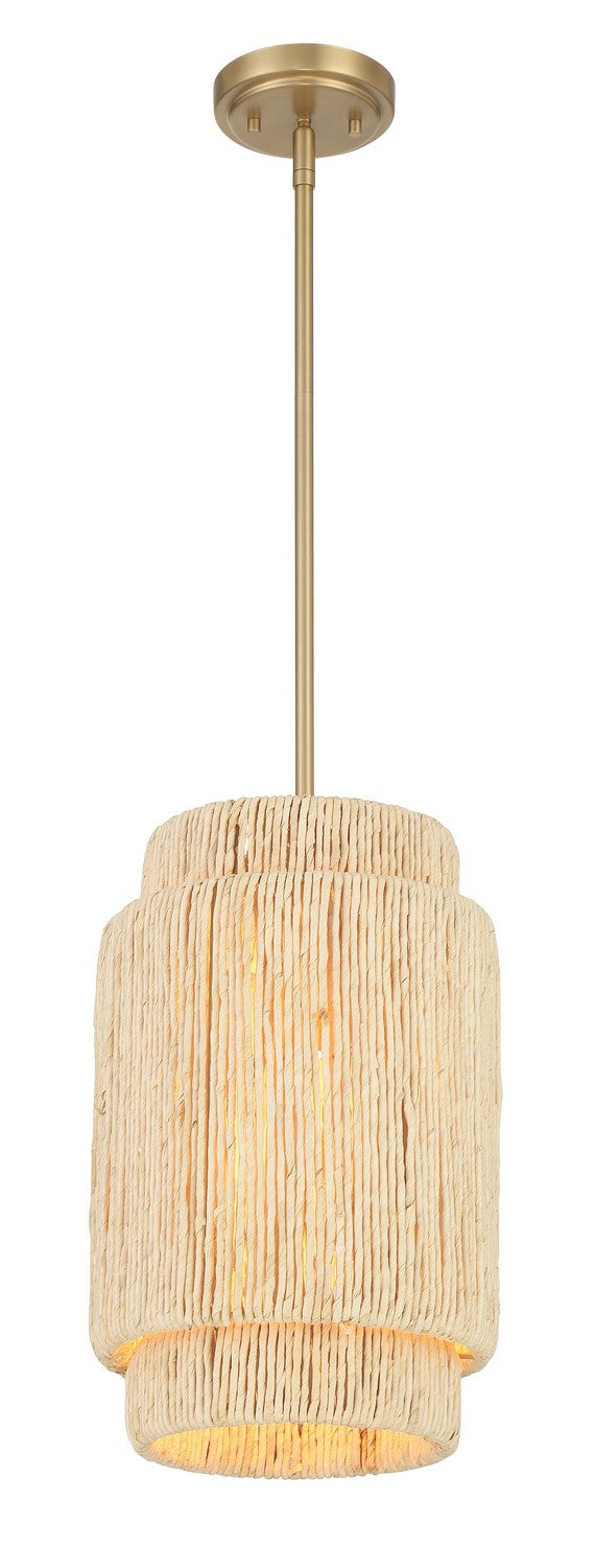 Caviana One Light Pendant in Signature Brass