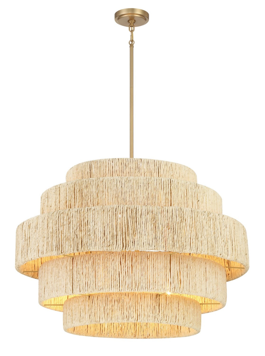 Caviana Six Light Pendant in Signature Brass