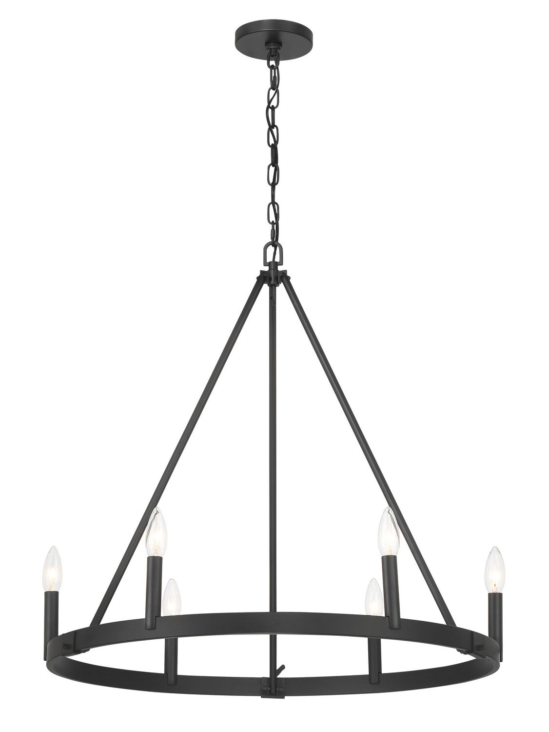 Dutton Six Light Chandelier in Black Coal