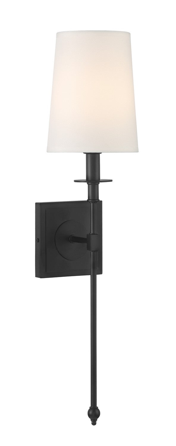 Calera One Light Wall Sconce in Coal Black