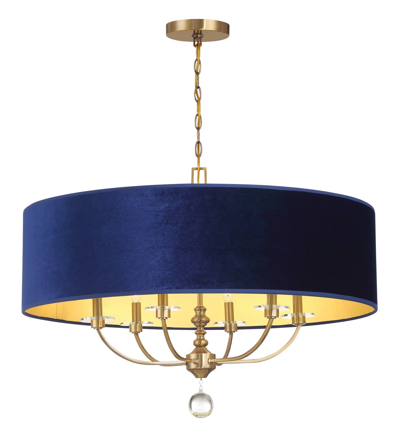 Van Noord Six Light Pendant in Oxidized Aged Brass