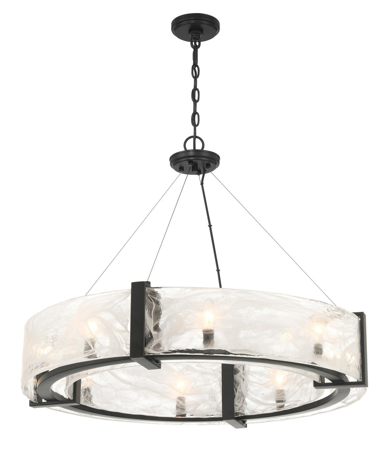 Cloud Break Eight Light Pendant in Coal Black